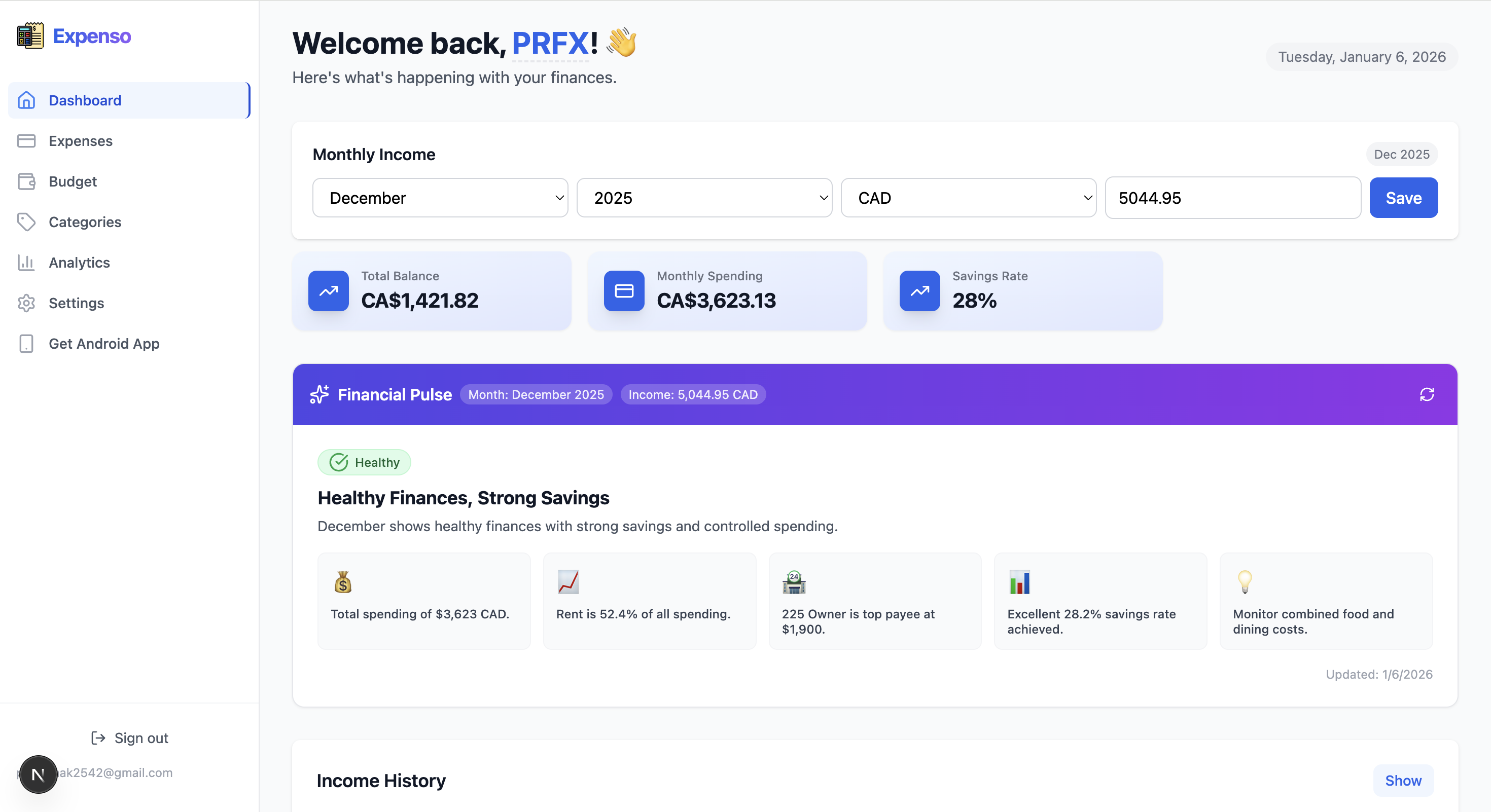 Expense Manager Dashboard